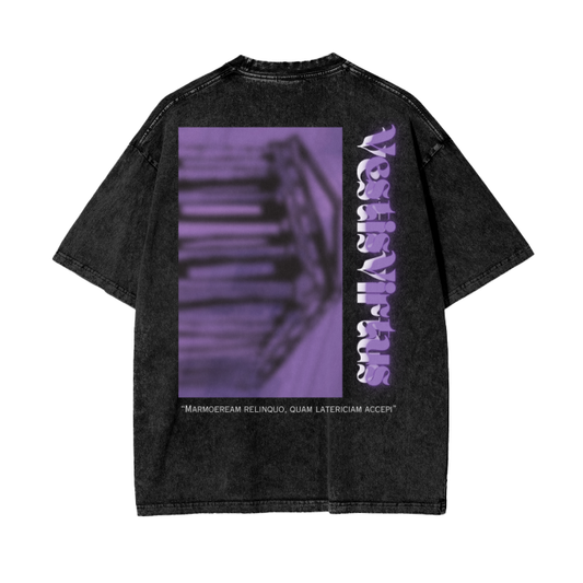 Acid Wash Oversize T-Shirt - "I came to Rome when it was a city of stone and left it a city of marble."